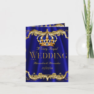 Royal Blue Navy Wedding Gold Crown Foto