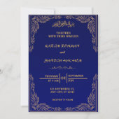 Royal Blue Nikah islamitische islamitische bruilof Kaart (Voorkant)