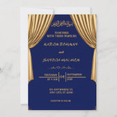Royal Blue Nikah islamitische islamitische bruilof Kaart (Voorkant)