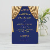 Royal Blue Nikah islamitische islamitische bruilof Kaart (Staand voorkant)