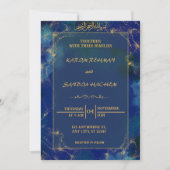 Royal Blue Nikah islamitische islamitische bruilof Kaart (Voorkant)