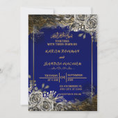 Royal Blue Nikah islamitische islamitische bruilof Kaart (Voorkant)