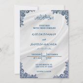 Royal Blue Nikah islamitische islamitische bruilof Kaart (Voorkant)