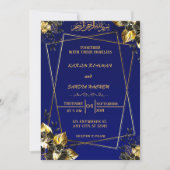 Royal Blue Nikah islamitische islamitische bruilof Kaart (Voorkant)