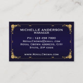 Royal blue Oceania, Visitekaartje van 3,54 x 2,165 (Achterkant)