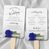 Royal Blue of Cobalt Roos Elegant Wedding Programm Handwaaier