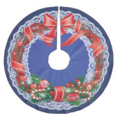 Royal Blue Ombre en Kant met Kerstkrans Kerstboom Rok (Voorkant)