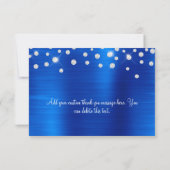 Royal Blue Ombre Folie Rhinestone Confetti Monogra Bedankkaart (Achterkant)