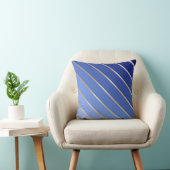 Royal Blue Ombre & Gold Stripe Pillow Kussen (Stoel)
