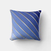 Royal Blue Ombre & Gold Stripe Pillow Kussen (Voorkant)