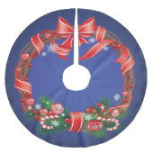 Royal Blue Ombre met kerstkrans Kerstboom Rok (Voorkant)