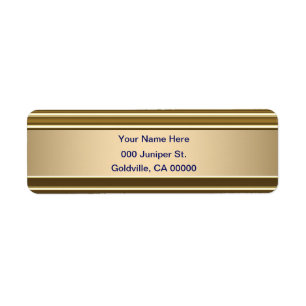 Royal Blue op Gold Shiny Kijk Etiket