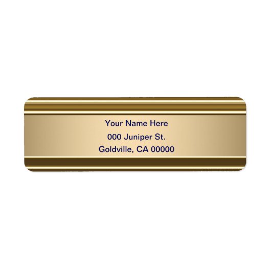 Royal Blue op gouden glanzende look Etiket (Voorkant)