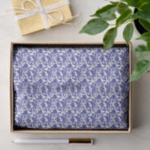 Royal Blue op White Rose Modern Damask Floral Tissuepapier (Geschenk)