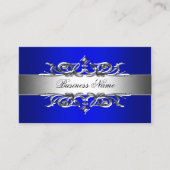 Royal Blue op zilver Elegant Visitekaartje (Voorkant)