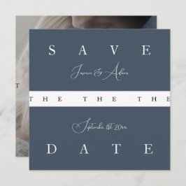 Royal Blue Opulence Eenvoudige foto bruiloft Save The Date