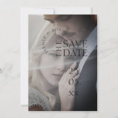 Royal Blue Opulence Eenvoudige foto bruiloft Save The Date (Achterkant)