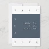 Royal Blue Opulence Minimale foto bruiloft Save The Date (Voorkant)