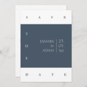 Royal Blue Opulence Minimale foto bruiloft Save The Date (Voorkant / Achterkant)