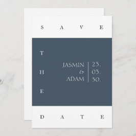 Royal Blue Opulence Minimale foto bruiloft Save The Date