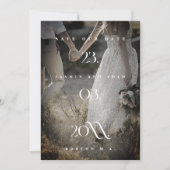 Royal Blue Opulence Minimale foto bruiloft Save The Date (Voorkant)