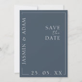 Royal Blue Opulence Minimale foto bruiloft Save The Date (Voorkant)