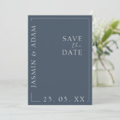 Royal Blue Opulence Minimale foto bruiloft Save The Date (Staand voorkant)