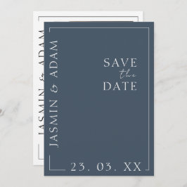 Royal Blue Opulence Minimale foto bruiloft Save The Date