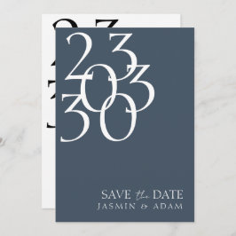Royal Blue Opulence Minimale Typografie Bruiloft Save The Date