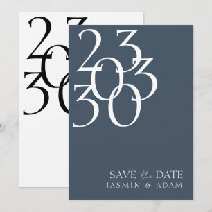 Royal Blue Opulence Minimale Typografie Bruiloft Save The Date