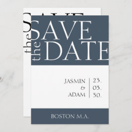 Royal Blue Opulence Minimale Typografie Bruiloft Save The Date