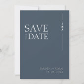 Royal Blue Opulence Minimalistisch Monogram Bruilo Save The Date (Voorkant)
