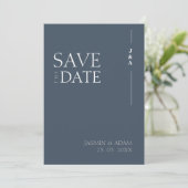 Royal Blue Opulence Minimalistisch Monogram Bruilo Save The Date (Staand voorkant)