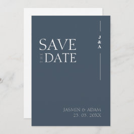 Royal Blue Opulence Minimalistisch Monogram Bruilo Save The Date