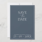 Royal Blue Opulence Script Bruiloft Save the Date (Voorkant)