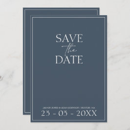 Royal Blue Opulence Script Bruiloft Save the Date