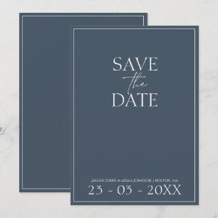 Royal Blue Opulence Script Bruiloft Save the Date