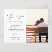 Royal Blue Opulence Script Foto Bruiloft Dank u Briefkaart (Voorkant)