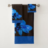 Royal Blue Orchid Bloemen Bad Handdoek (Insitu)