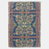 Royal Blue Oriental Design Deken (Voorkant Verticaal)