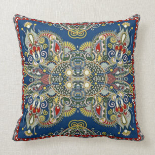 Royal Blue Oriental Design Kussen