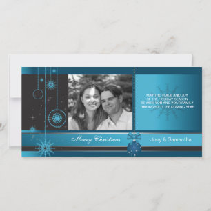 Royal - Blue ornament kerstfeestfotokaart Feestdagenkaart