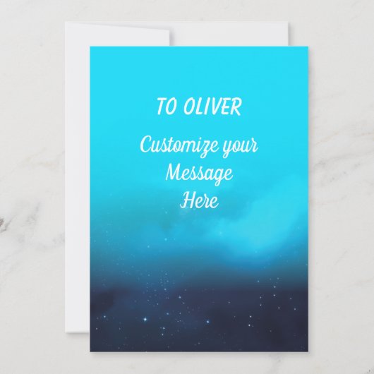 Royal Blue Outer Space Verjaardag Kaart (Achterkant)