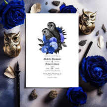  Royal Blue Owls Gothic Wedding QR Code