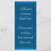 Royal Blue Paarse Pauw Trouwprogramma's Programmakaart (Achterkant)