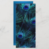 Royal Blue Paarse Pauw Trouwprogramma's Programmakaart (Voorkant / Achterkant)