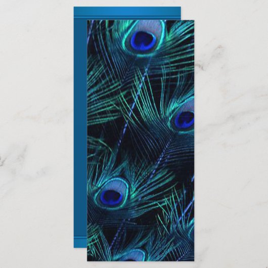 Royal Blue Paarse Pauw Trouwprogramma's Programmakaart (Voorkant / Achterkant)