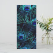 Royal Blue Paarse Pauw Trouwprogramma's Programmakaart (Staand voorkant)