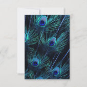 Royal Blue Paarse Peacock Feathers Wedding Kaart (Voorkant)