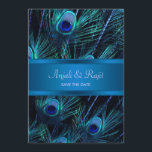 Royal Blue Paarse Peacock Feathers Wedding Save The Date<br><div class="desc">Elegante pauwenveren koninklijk blauw huwelijk opslaan van de datum aankondigingen. Pas deze mooie pauw aan en sla de datum-aankondiging op met uw keuze van lettertypestijl,  lettertypekleur en tekst. Blauwe stempel" style="border:0;" /></div>